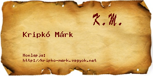 Kripkó Márk névjegykártya